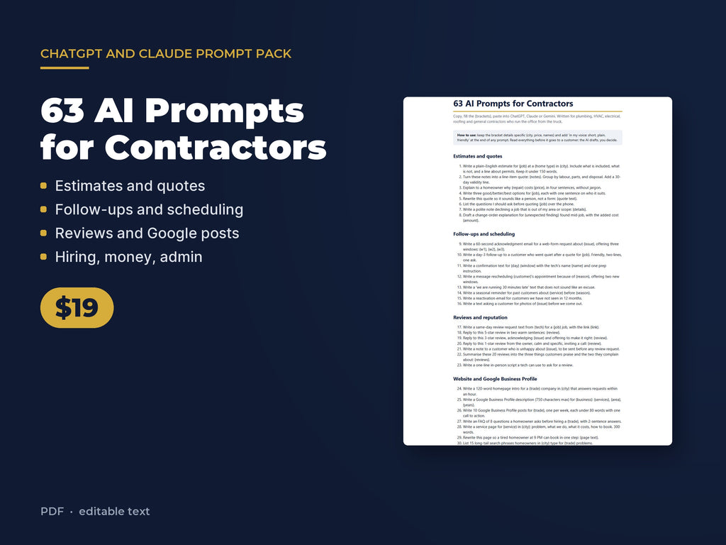 63 AI Prompts for Contractors