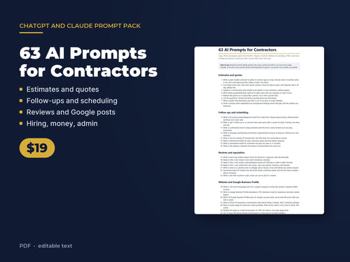 63 AI Prompts for Contractors