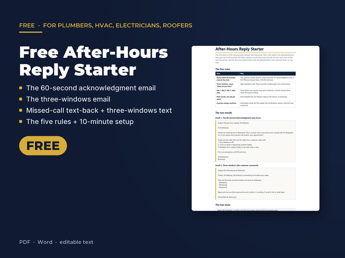 Free After-Hours Reply Starter: 2 Emails, 2 Texts, the Five Rules