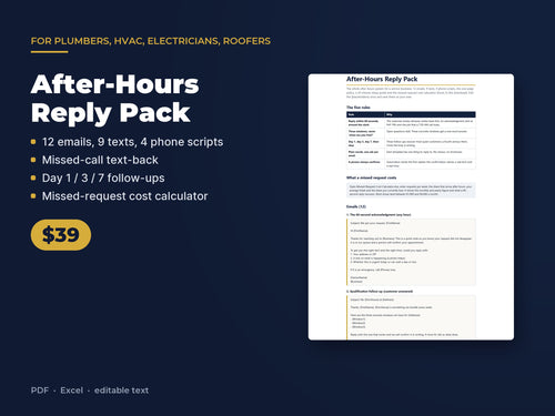 After-Hours Reply Pack: 12 Email Templates