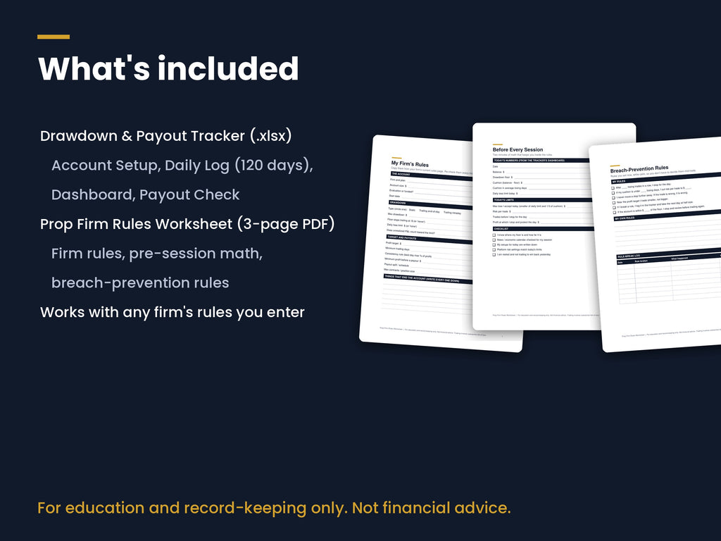 Prop Firm Drawdown & Payout Tracker