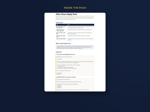 After-Hours Reply Pack: 12 Email Templates: Inside the pack